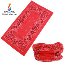 LINGSHANG seamless headwear cheap custom bandana printing headwear multifunctional